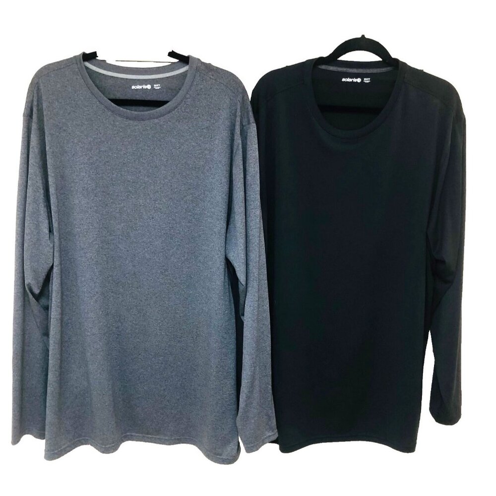 Dillards‎ Solaris Shirt Men 3XT Lot of 2 Gray Black Performance Easy Care